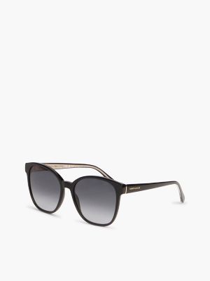 Square Frame Acetate Sunglasses, Black