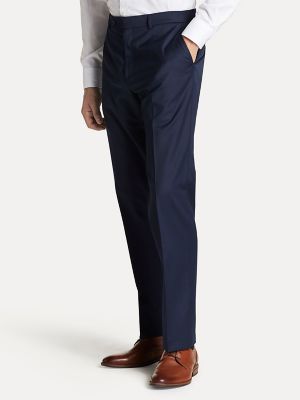 Regular Fit Blue Sharkskin Trouser