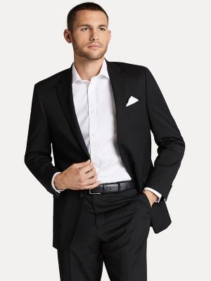 black wool mens blazer