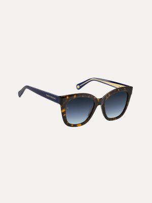 Женские солнцезащитные очки Tommy Hilfiger Cat Eye Sunglasses, цвет: Гавана — фото 2