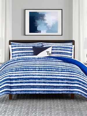 Tommy Hilfiger Shibori Tie-Dye Stripe Comforter Set Blue - FULL/QUEEN