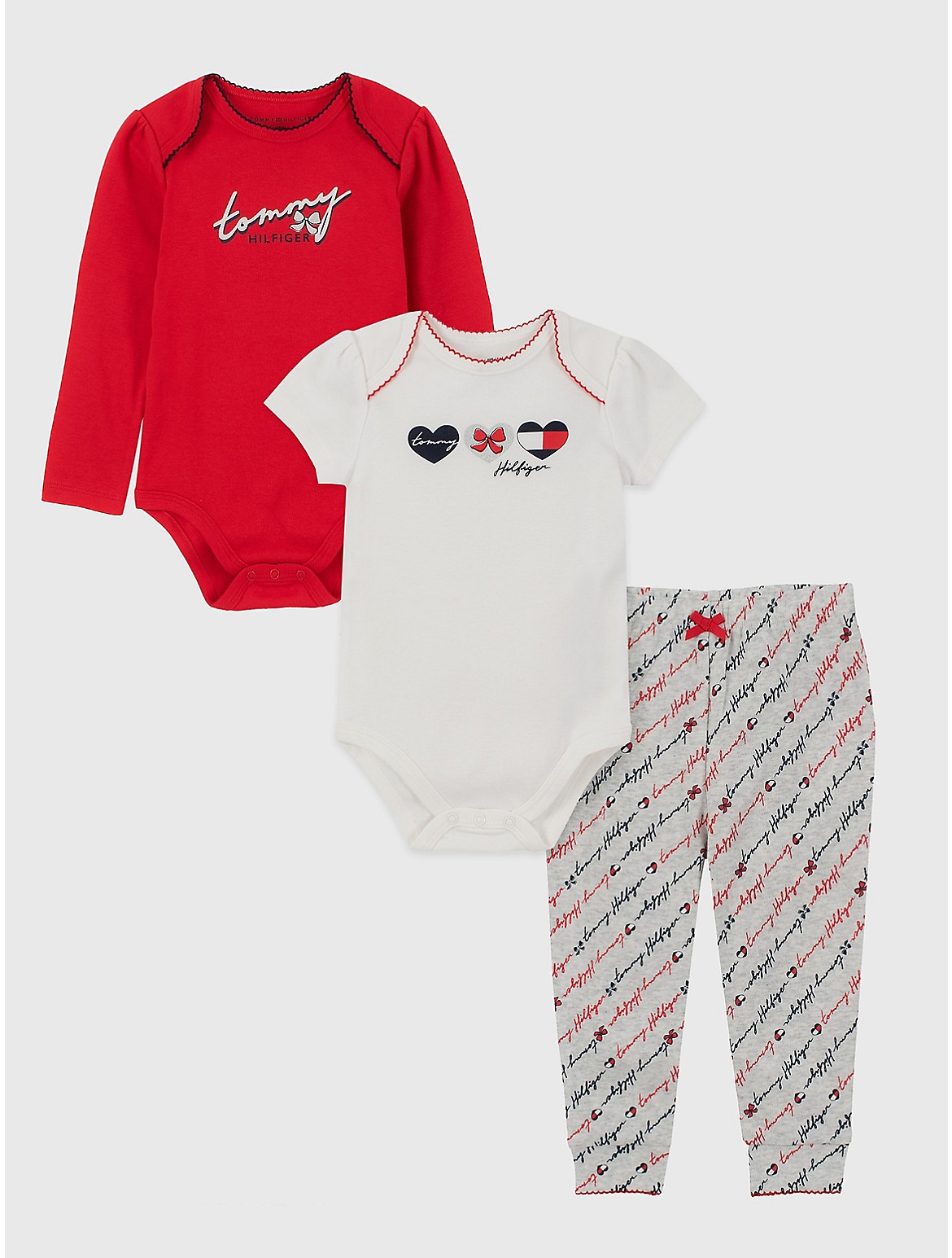 Tommy Hilfiger Girls' Babies' Bodysuit & Pant Set 3PC - Multi - 6-9M