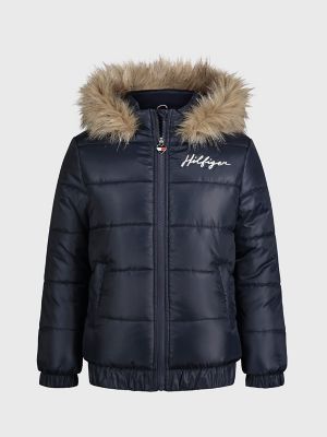 Tommy hilfiger bomber jacket hotsell with fur