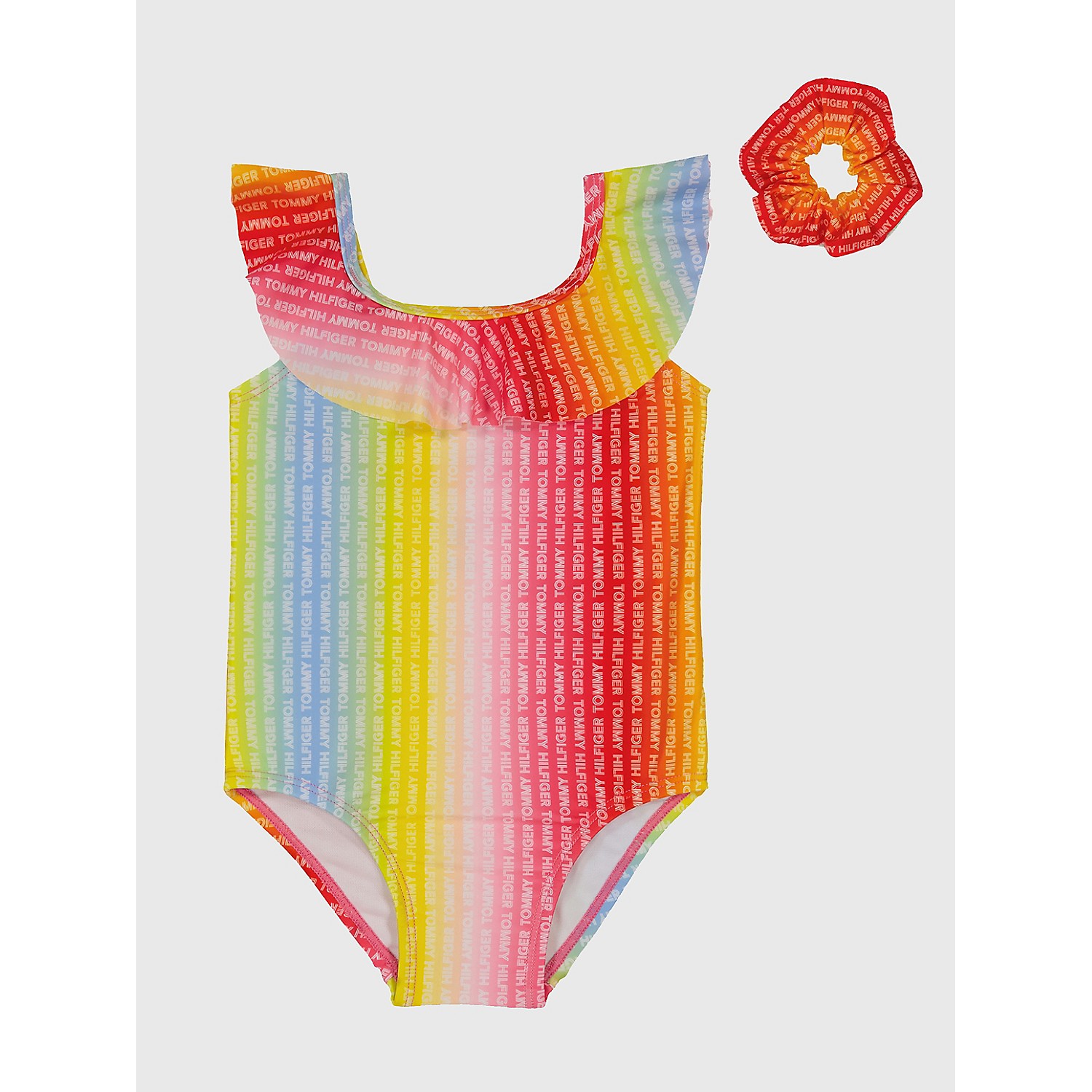 TOMMY HILFIGER Big Kids Ombre Print Swimsuit with Scrunchie