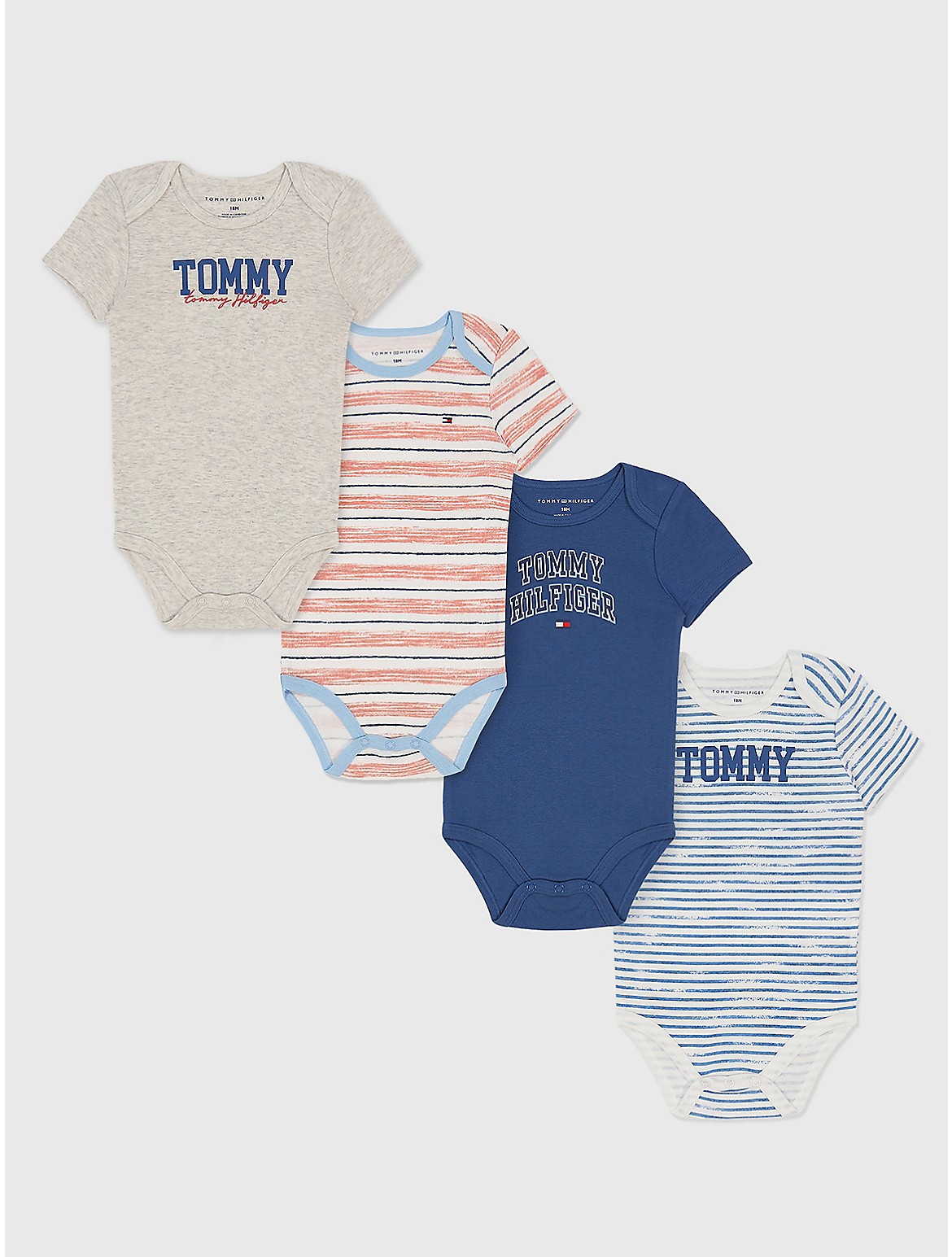 Tommy Hilfiger Boys' Toddlers' Onesie Set 4PK - Multi - 3-6M