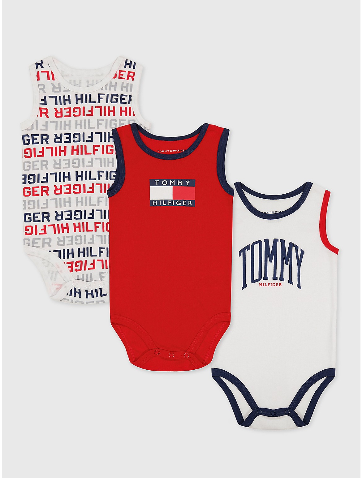 Tommy Hilfiger Boys' Babies' Tank Onesie Set 3PK - Multi - 6-9M