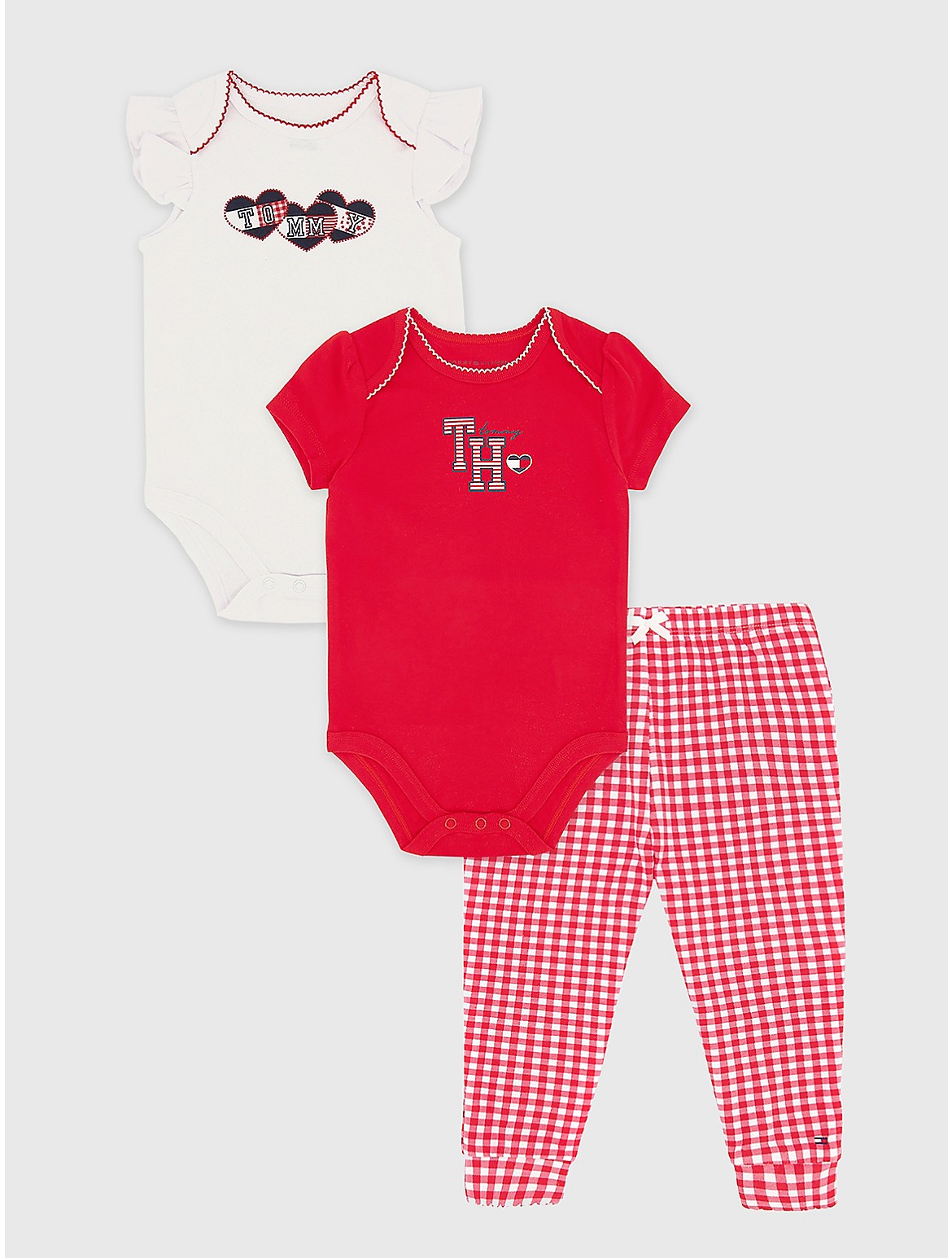 Tommy Hilfiger Girls' Babies' Onesie and Pant Set 3PC - Multi - 12M