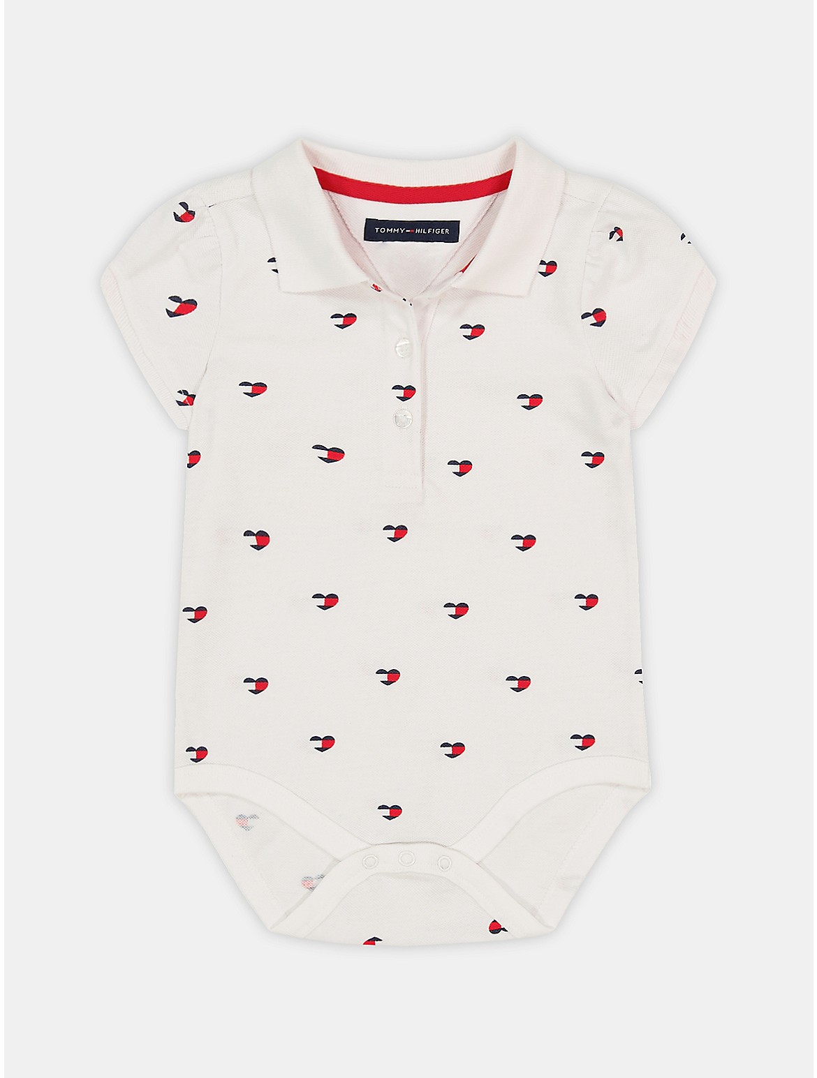 Tommy Hilfiger Girls' Babies' Hearts Logo Bodysuit - White - 24M