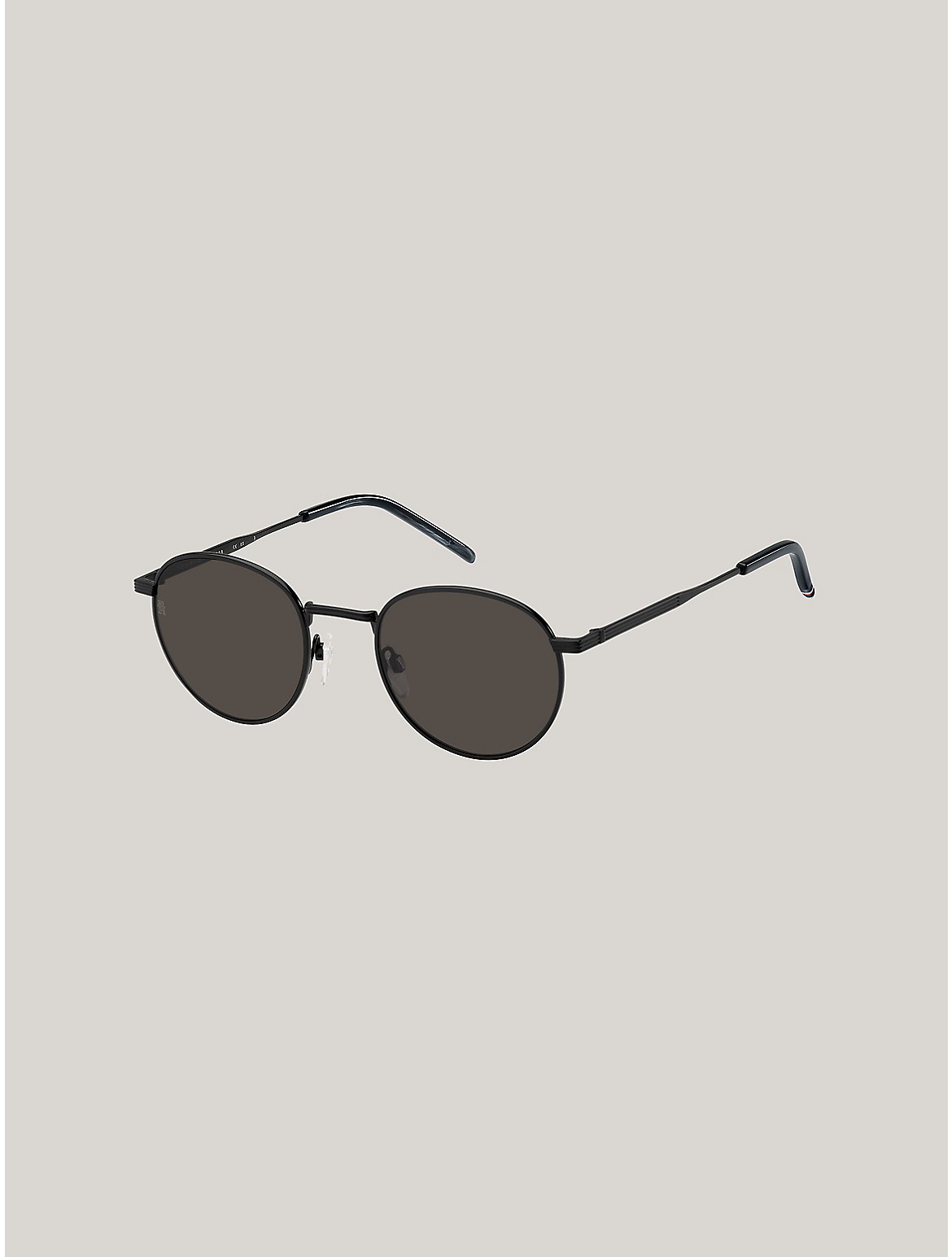Shop Tommy Hilfiger Round Frame Sunglasses In Matte Black
