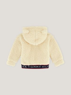 Babies Sherpa Zip Hoodie with Ears Tommy Hilfiger USA