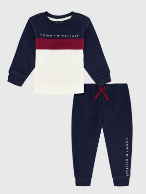 Babies Fleece Crewneck and Jogger Set Tommy Hilfiger USA