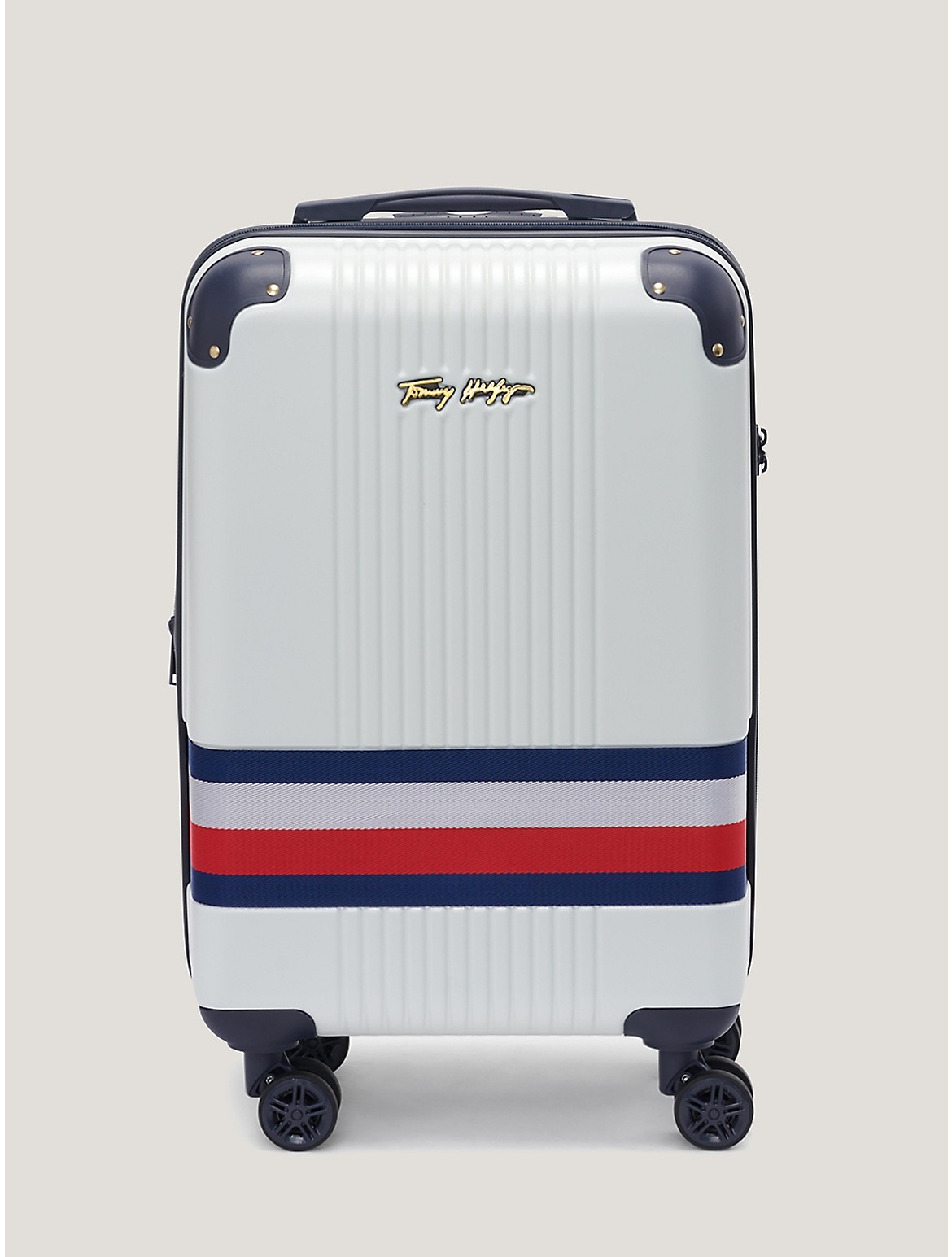 Tommy Hilfiger Men's 21" Hard Case Spinner Suitcase - White