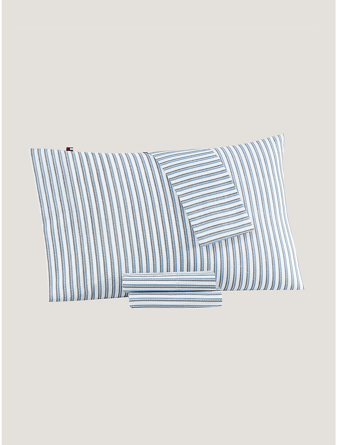 Tommy Hilfiger Herringbone Stripe Sheet Set In Blue