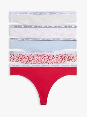 Logo Band Mix Thong 5-Pack, Bright White