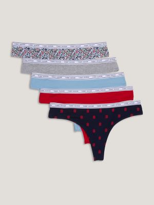 Tommy Hilfiger Scotton Bikini Panties, 6 Pair Packheather Grey/navy /red  /blackx-large in White