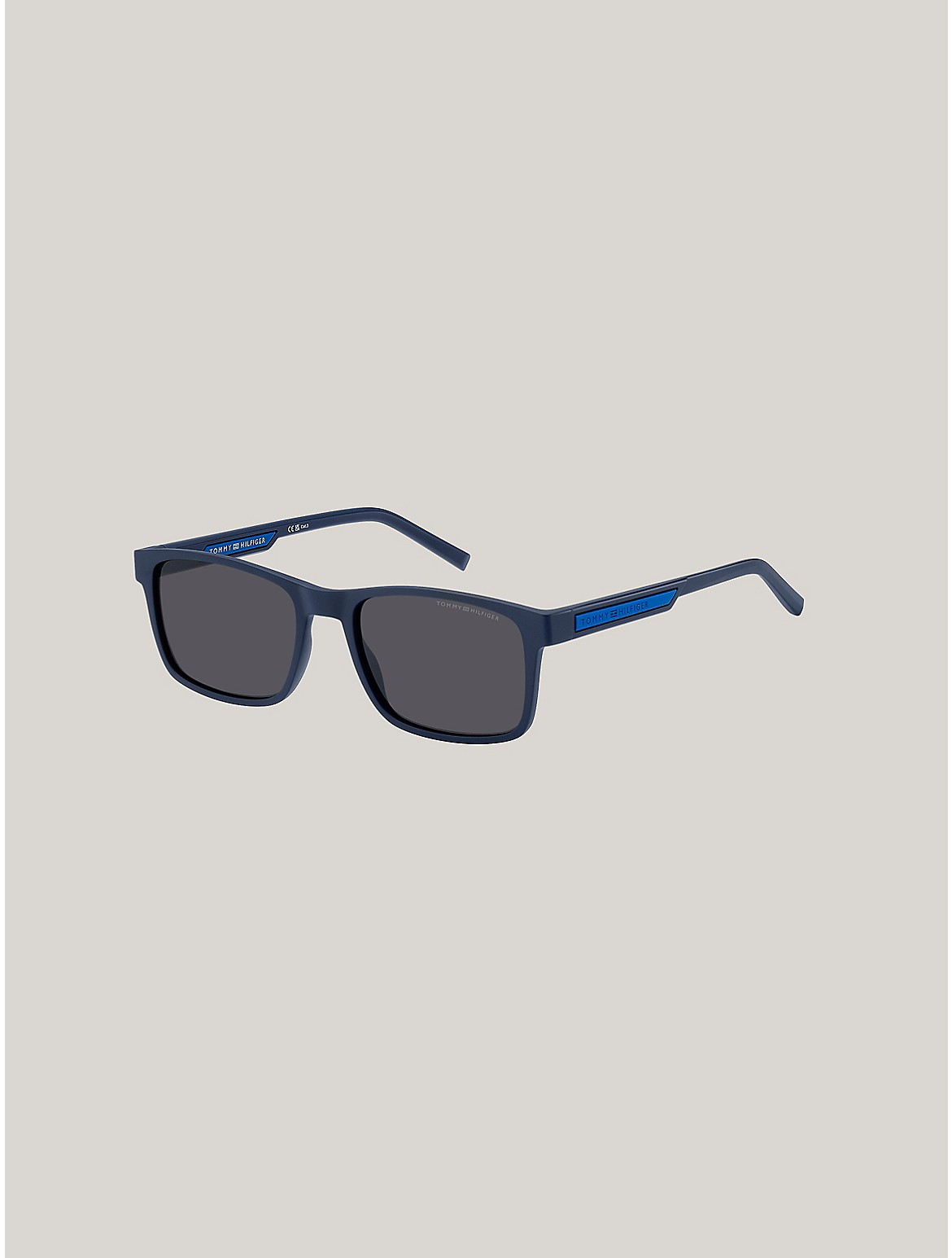 Shop Tommy Hilfiger Rectangle Frame Sport Sunglasses In Matte Blue