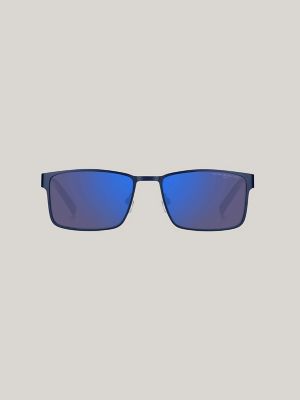 Rectangle Frame Sunglasses, Matte Blue