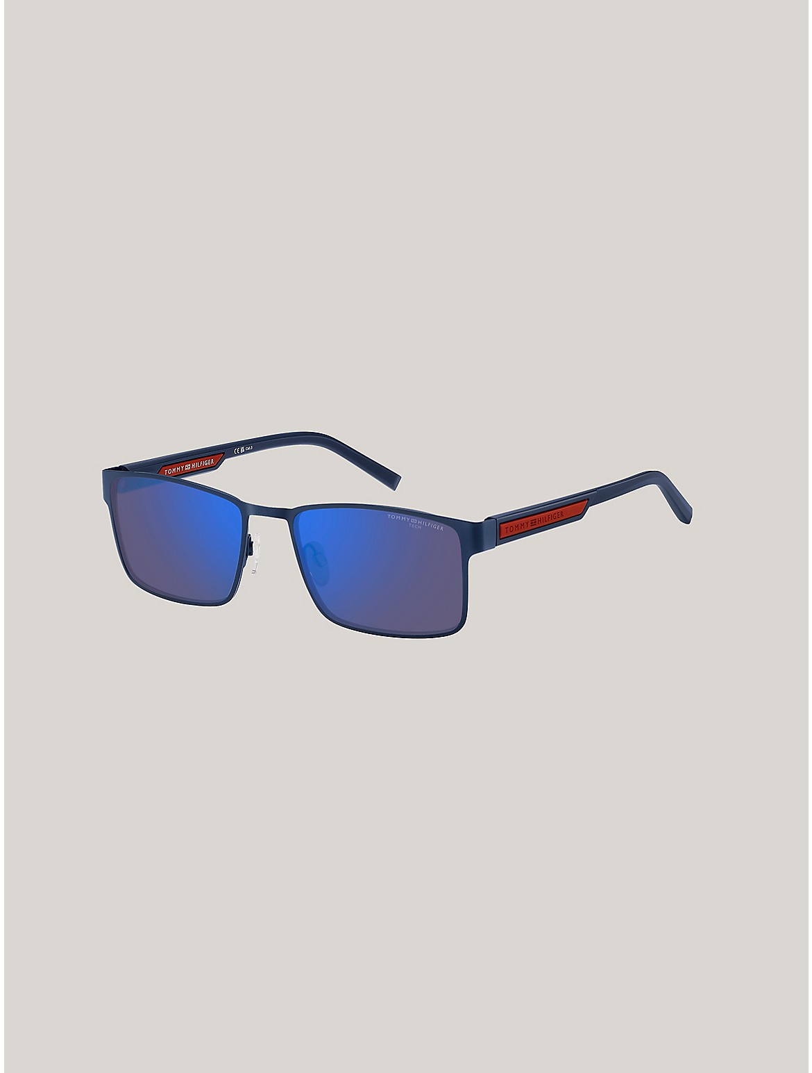 Shop Tommy Hilfiger Rectangle Frame Sunglasses In Matte Blue