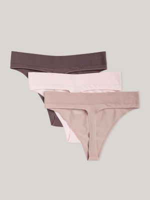 Seamless Thong 3-Pack, Balanced Beige / Brushing Bride / Sparrow