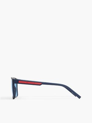 Мужские солнцезащитные очки Tommy Hilfiger Square Frame Sport Sunglasses, цвет: Синий — фото 2