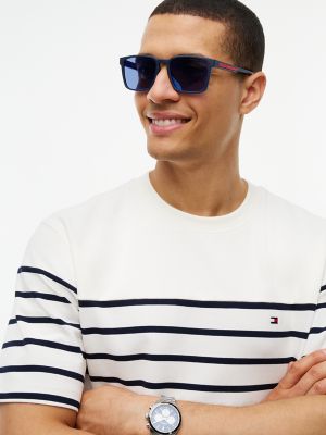 Мужские солнцезащитные очки Tommy Hilfiger Square Frame Sport Sunglasses, цвет: Синий — фото 4