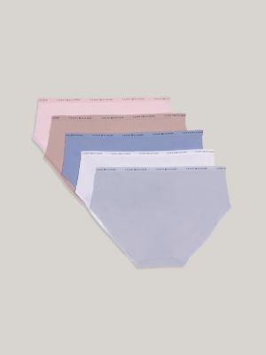 Tommy Logo Hipster Panty 5-Pack, Gray Dawn / Bright White / Forever Blue / Balanced Beige / Blushing Bride