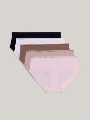 Tommy Logo Hipster Panty 5-Pack, Blushing Bride / Balanced Beige / Brownie / Bright White / Black