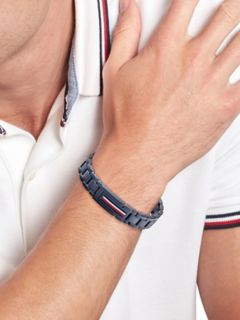 Flag Stripe Stainless Steel Bracelet — Navy 2
