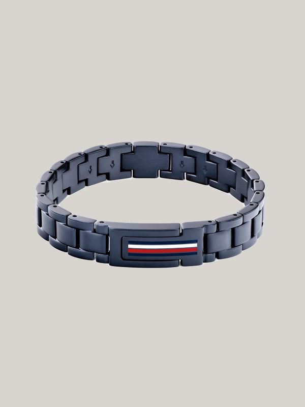 Flag Stripe Stainless Steel Bracelet — Navy