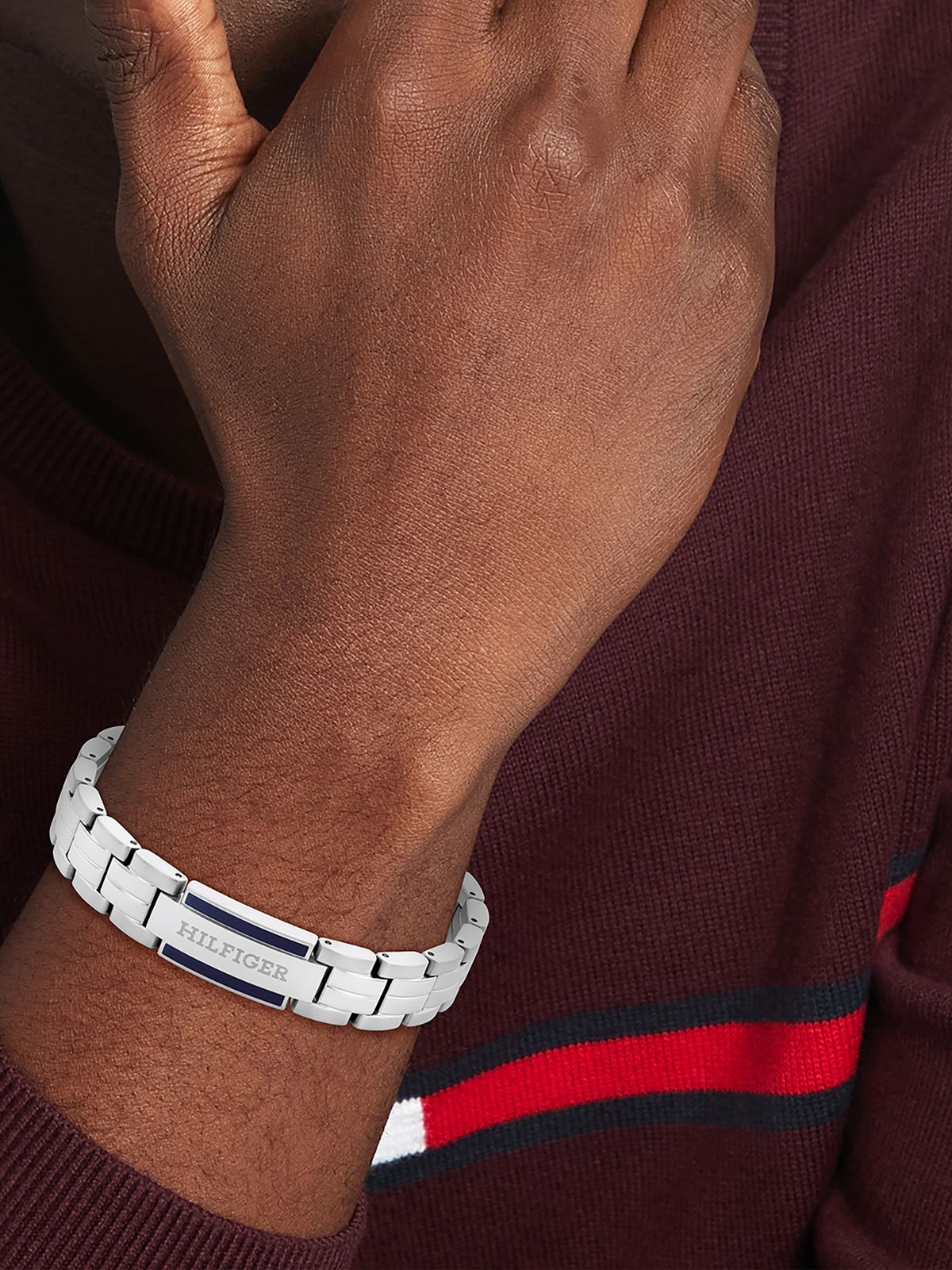 Monotype Logo Link Bracelet — Silver