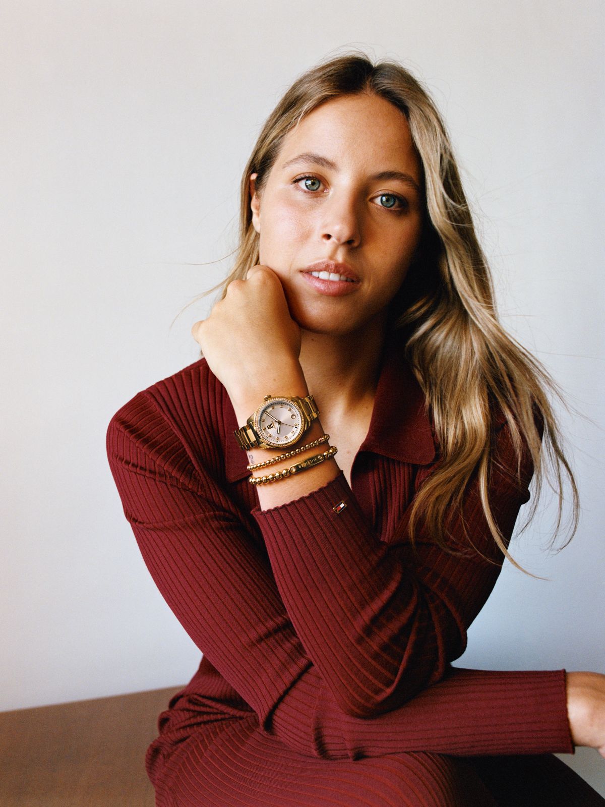 Monotype Metal Bead Bracelet — Gold Plated