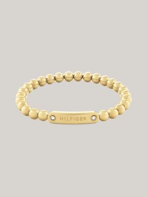 Monotype Metal Bead Bracelet, Gold Plated