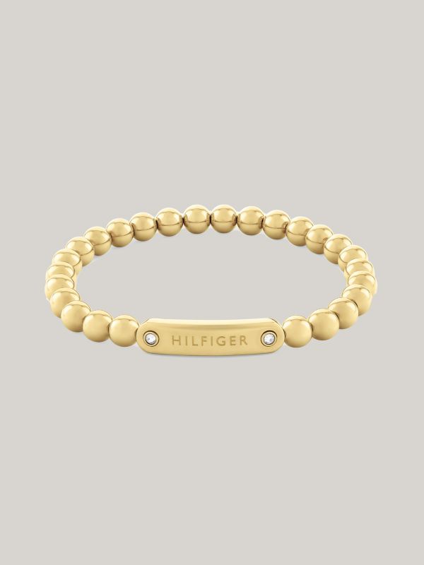 Monotype Metal Bead Bracelet — Gold Plated