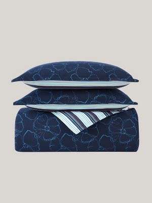 Floral Print Comforter Set, Indigo Floral