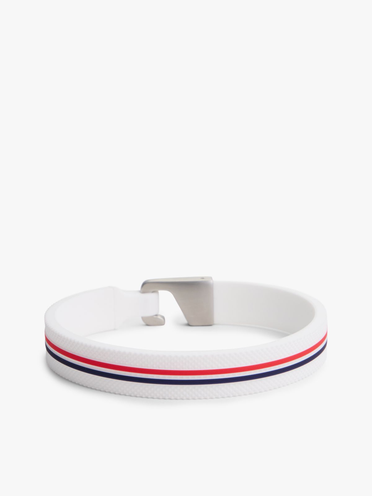 Signature Stripe Silicone Bracelet — White