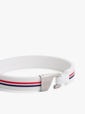 Мужской браслет Tommy Hilfiger Signature Stripe Silicone, цвет: Белый — фото 3