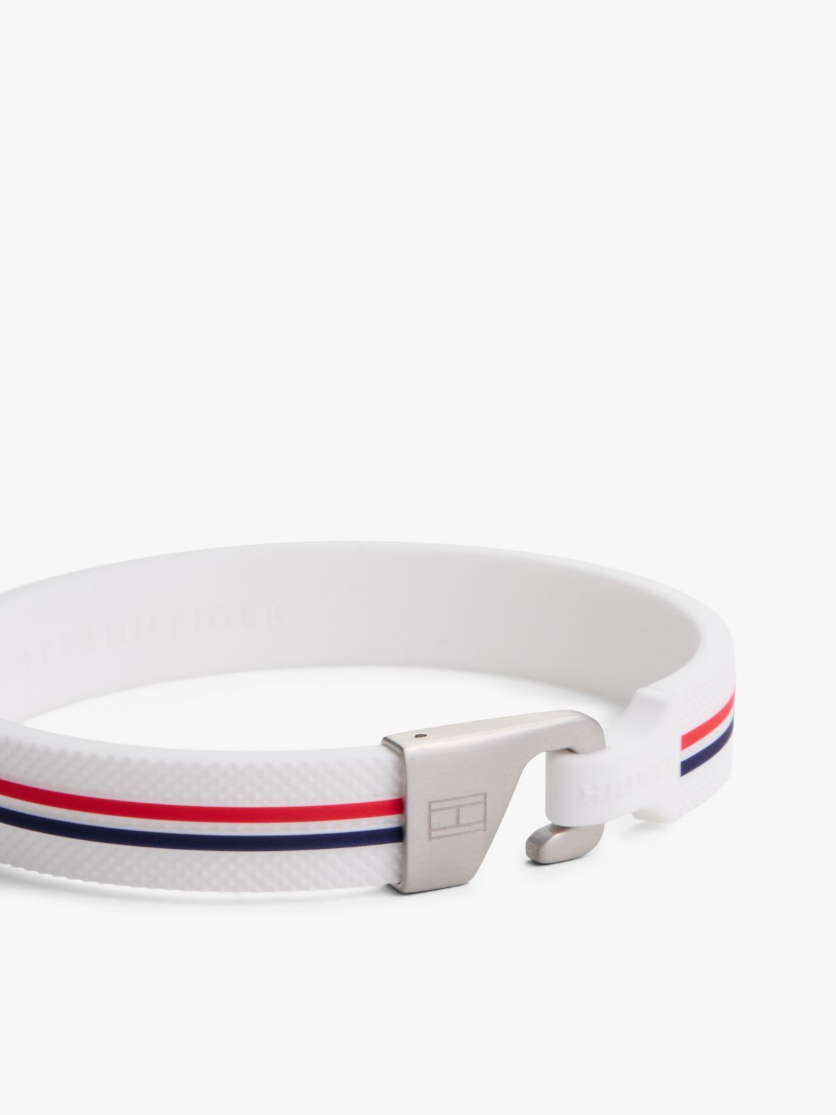 Signature Stripe Silicone Bracelet — White