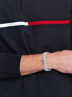 Flag Stripe Stainless Steel Bracelet — Silver White 2