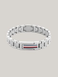 Flag Stripe Stainless Steel Bracelet — Silver White 1