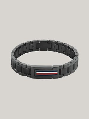 Flag Stripe Black Ion Plated Bracelet Tommy Hilfiger