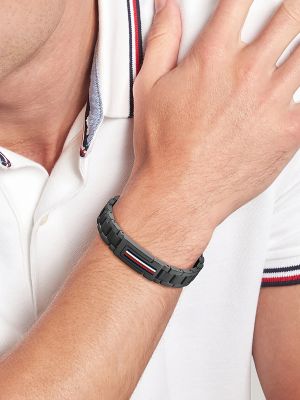 Мужской браслет Tommy Hilfiger Flag Stripe Stainless Steel, цвет: Чёрный — фото 2
