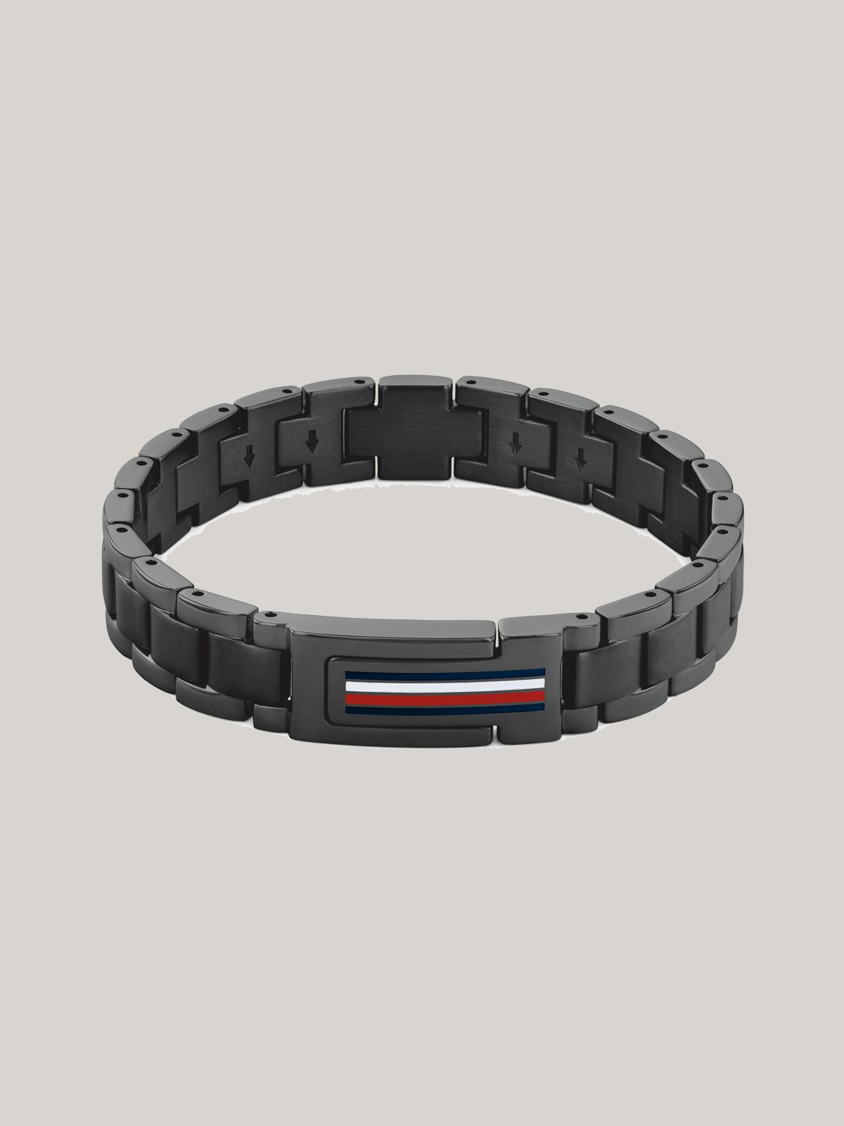 Flag Stripe Stainless Steel Bracelet — Black