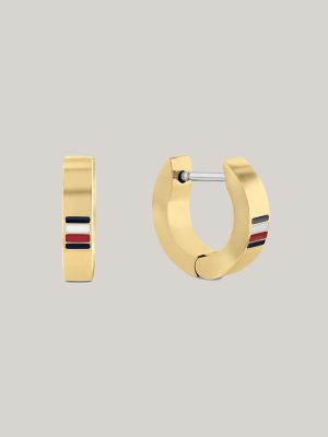 Signature Stripe Gold-Tone Hoop Earring, Gold Plated