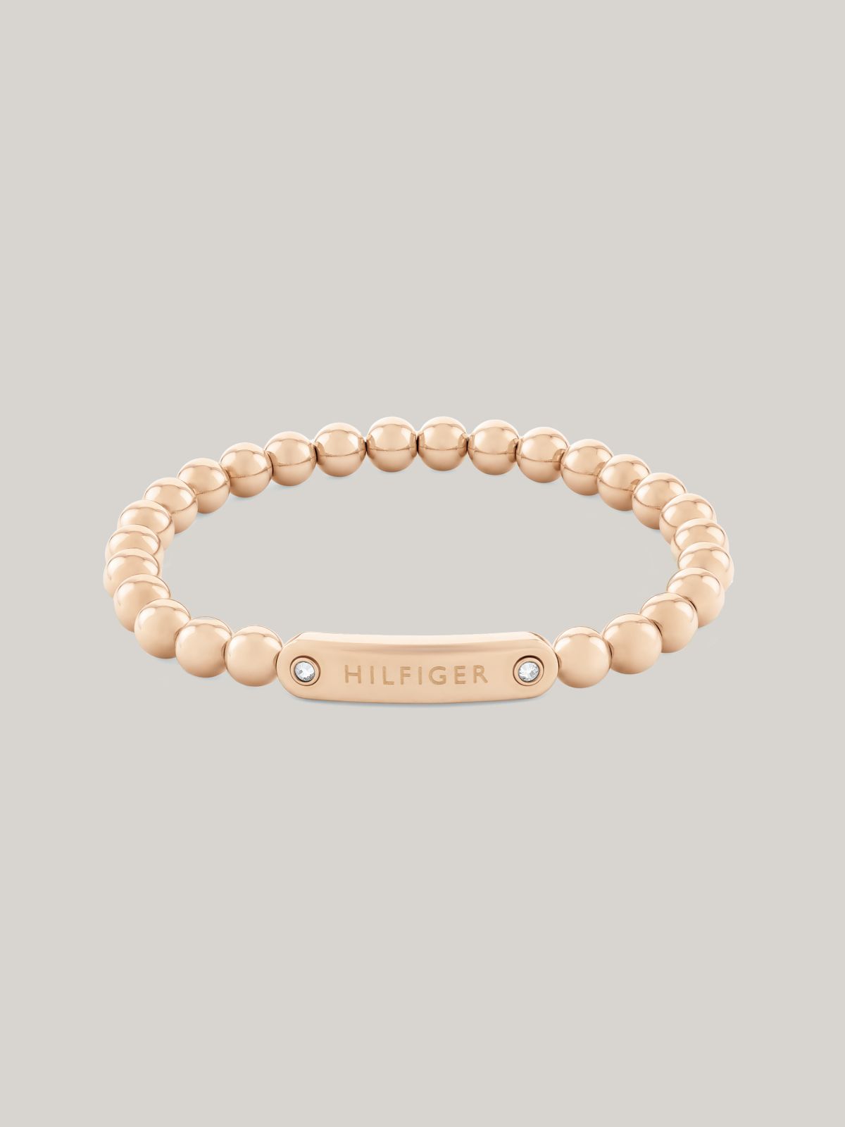 Monotype Metal Bead Bracelet — Carnation Gold