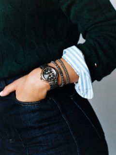 Stripe Metal Bead Bracelet — Carnation Gold 4