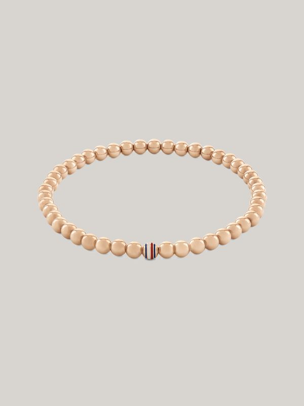 Stripe Metal Bead Bracelet — Carnation Gold