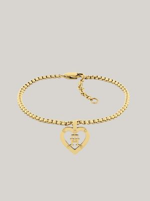 Monogram Heart Bracelet, Gold Plated