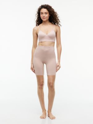 Женские шорты Tommy Hilfiger Seamless Biker Short 2-Pack, цвет: Бежевый — фото 3