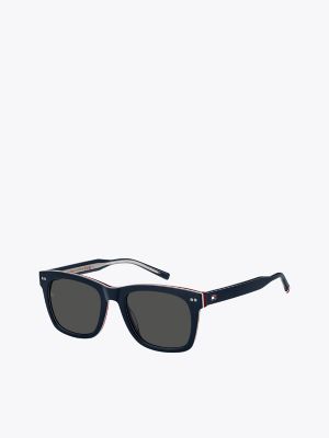 Modern Prep Rectangle Sunglasses, Navy / Red