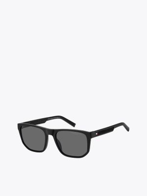 Sporty Square Sunglasses, Black / Polarized Lens